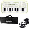 Casio SA-50 Mini Tastiera a 32 tasti, Bianco/Giallo Limone + Bag + Alimentatore