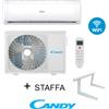 Candy Condizionatore BREZZA 9000 BTU + Staffa CY-09RAIN + CY-09RAOUT Climatizzatore Split System Bianco R-32 Wi-Fi Integrato