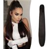 Gairyan 60cm Coda Finta Capelli Extension Lisci con Pinza Posticci per Capelli Sintetici Extension Coda Capelli Lunghi Clip Coda di Cavallo Claw Ponytail Parrucchino Naturale per Donna, Marrone scuro