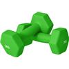SPORTNOW Set 2 Manubri 3 kg Esagonali e Antiscivolo per Casa e Palestra, in Metallo e Plastica, 18x8x8 cm, Verde