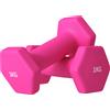 SPORTNOW Set 2 Manubri 1 kg Esagonali e Antiscivolo per Casa e Palestra, in Metallo e Plastica, 13x5x5 cm, Rosa