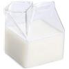 BovoYa Mini brocca di Latte, Tazza di Latte a Forma di Scatola di Vetro Contenitore di Cartone di Latte Tazza Trasparente Irregolare per caffè Succo di Latte