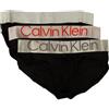 Calvin Klein Slip Uomo CK Confezione 3 Pezzi tripack Mutande Elastico a Vista Articolo NB3129A Hip Brief 3PK, GTB B-artcice,Red Clay, chcl Grey LG, L