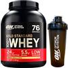 Optimum Nutrition Gold Standard 100% Whey Proteine con Aminoacidi Vaniglia Francese 2,28kg 76 Porzioni + Shaker