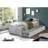 AVANTI TRENDSTORE - Barile - Letto singolo con letto estraibile, in legno laminato nel colore grigio, ottica cemento. Dimensioni ca. LAP 97x67x206 cm