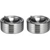 Bambelaa! Posacenere antivento, richiudibile, in acciaio inox, dall'aspetto elegante, Acciaio INOX, argento, 2 pezzi