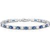 Diamond Treats Bracciale Tennis in Argento 925 con Pietre Ovali Blu e Bianche, Bracciale Tennis Donna in Argento Streling 925, Bracciale Blu Zaffiro Donna, Gioielli Donna con Scatola Regalo