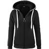 onedog Hoodie Donna con Zip Inverno Casual Cardigan Invernale Maniche Lunghe Donna Calda Giacca Felpa Pile con Cappuccio Casual Nero S