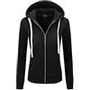 onedog Hoodie Donna con Zip Inverno Casual Cardigan Invernale Maniche Lunghe Donna Calda Giacca Felpa Pile con Cappuccio Casual Nero S