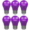 LUTW Lampadine Viola LED E27, 5W G45 Mini Lampadine Colorate, Equivalente 40W Lampadina, 450LM Non Dimmerablie Lampadina LED E27 Colorate per Festa Pub Prestazioni Decorazione Natalizia, 6 Pezzi