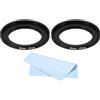 PATIKIL 30mm-37mm Cerchio di Adattamento in Metallo con Panno per la Pulizia, 2pz Cerchi Adattatori per Filtro Obiettivo Fotocamera in Lega di Alluminio, Colore Nero