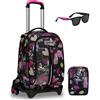 Seven S.p.a. Seven, Trolley Scuola JACK Seven, 3 RUOTE KIDDIE CRUSH + Astuccio Seven SPEED PAD con contenuto + Occhiali Rosa con Custodia