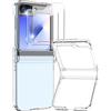 zZjoOoj Custodia Cover for Samsung Galaxy Z Flip/Galaxy Z Flip 7 FE (2025) with Hinge, Ultra Trasparente Hard PC Protective Case with 2 Pieces Front Screen Protector, Anti Scratch.