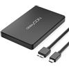 deleyCON Custodia per Disco Rigido USB-C da 2,5 Pollici - Custodia per Disco Rigido Esterno USB 3.1 Gen 1 per SATA HDD da 2,5 (6,35cm) / SSD 7mm e 9mm - Montaggio Senza Attrezzi - Nero