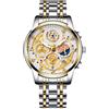 RORIOS Orologio Analogico Quarzo da Uomo Orologio da Polso Diamante Impermeabile Orologio Lavoro Acciaio Inossidabile Orologio Luminosi Calendario bianco argento