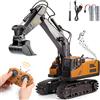 HappyGoLucky Scala 1:24 Escavatore Radiocomandato Con Effetto Luce E Suono, Escavatore Giocattoli Bambino 3 4 5 6 Anni Regalo Bambino 3-7 Anni, Trattore Giocattolo per Bambini Giochi Bambin 3-8 Anni