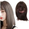 Brrnoo Parrucca di Capelli Corti per Donna,Parrucca Corta Sintetica Marrone Parrucca Dritta da Donna Fibbia Regolabile Chiusura in Pizzo Corto Dritto Parrucche Bob per Parrucca Cosplay