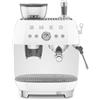 Smeg, Macchina da Caffè Espresso Manuale EGF03WHEU, con Macinacaffè Integrato, Thermoblock, 4 Livelli di Temperatura, Lancia a Vapore e Manometro, Serbatoio da 1 L, Dimensioni Compatte, 1350W, Bianco