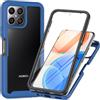 SEAHAI Trasparente Cover per Honor 70 Lite 5G / Honor X6 / Honor X8 5G, [Protezione Schermo Integrata] Rugged Custodia Full Body Antiurto Rigida PC + TPU Sottile Bumper Silicone Case - Blu Scuro