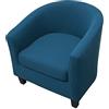 Highdi 2 Pezzi Copripoltrona 1 Posto Chesterfield Elasticizzato, Poltrona Club da Cocktail Antiscivolo Rimovibile Tub Chair Copripoltrona per Camera da Letto Bar (tinta unita - blu pavone)