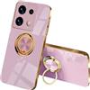 SEAHAI Cover per Xiaomi Redmi Note 13 4G, Custodia Ultra Sottile ed Elegante in Silicone TPU, Glitter Placcatura Phnom Penh Design Cover Antiurto Case con 360° Anello Supporto, Viola