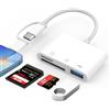 Oliveria Lettore Schede SD per iPhone, Adattatore Scheda SD per iPhone, SD Card Reader for iPhone, Lettore Schede Memoria per iPhone 15/Pro Max/Pro/Plus/Pad Pro/MacBook Pro/Air, Samsung Galaxy
