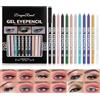 Pure Vie Eyeliner Colorati, 12color Matita Occhi Eyeliner Marrone Bianco Verde Viola Rosso, Eyeliner Waterproof Lunga Durata Eyeliner Gel Penna Matitone Ombretto Occhi Trucchi per Donna Ragazza