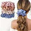 Lolalet 4 Pezzi Scrunchies per Capelli Seta Grande, Elastici Capelli Seta per Donna e Ragazze -Stile A
