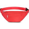 Qinlov Marsupio Sportivo Running Outdoor Fanny Pack Bag da Uomo Donna Marsupi alla Moda in Nylon con Cinturino Regolabile Rapido per Corsa Ciclismo Escursione Campeggio (Rosso)