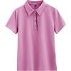 New front Polo T Shirt Donna Polo Maniche Corte Donna Manica Corta da Donna Maglietta Estiva Donna Maglietta Polo Donna vestibilità Classica Cotone Traspirante Rosa 3XL
