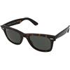 Ray-Ban Wayfarer RB2140 902/58 | Occhiali da Sole Graduati o Non Graduati | Prova Online | Unisex | Plastica | Rettangolari | Marrone, Havana | Adrialenti