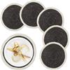 Relaxdays Tovagliette Sottopiatto in Seagrass, Set da 6, Ø 37cm, Placemat Americane da Tavolo, Sottopentola, Nero Bianco, Fibra vegetale