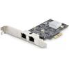 StarTech.com Scheda di rete 2.5 Gigabit a 2 porte - Scheda Ethernet PCIe da 2,5 Gbps NBASE-T, Intel I225-V, Scheda di rete per PC, NIC Multi-Gigabit, Scheda LAN per server PCI Express, Interfaccia Ethernet