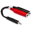 Hosa YMP-137, Stereo Breakout, 3.5 mm TRS to Dual 1/4 in TSF