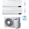 Samsung Climatizzatore Condizionatore Samsung CEBU + WindFree Elite R32 Wifi Dual Split Inverter 9000 + 12000 BTU con U.E. AJ050TXJ2KG/EU NOVITÁ Classe A+++/A++