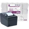 LYNNE PAYMENT SOLUTIONS Rotoli termici 80mm x 80m x 12mm per registratore di cassa fiscale - Rotolo di carta termica per stampante 80x80x12 BPA Free (20 Rotoli)