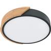 Plafoniera LED Rotonda 18W CCT Ø300mm Legno/Nero