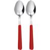 Excelsa Set Cucchiai in Acciaio Inox, Rosso, 2 Pezzi