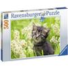 Ravensburger Puzzle 500 Gattino nel prato di Ravensburger