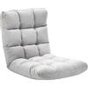 HOMCOM Poltrona Relax da Terra con Schienale Reclinabile fino 180°, 71x55x53.5cm, Grigio Chiaro