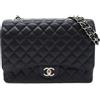 CHANEL Pre-Owned - Borsa a spalla Maxi Classic Caviar Double Flap 2010-2011 - Donna - pelle caviar - Taglia unica - Nero