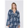 Tezenis Maglia Manica Lunga Over Nodo Viscosa Donna Blu