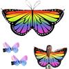 Cosysparks Mantello a farfalla Costume da ragazza, 3 pezzi, costume da ragazza, mantello a farfalla, ali di farfalla, con clip per capelli, farfalle per ragazze, principessa che fanno sembrare di giocare alla