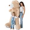 MKS Orso Peluche Gigante 200 cm con Rivestimento Lavabile Zip Duratura | Pupazzo Gigante, Regalo Perfetto per Tutte le Occasioni, Orsacchiotto Grande e Pupazzo San Valentino Gigante