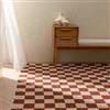 DEGHI Tappeto 300x200 cm in cotone con motivo a quadri rosso