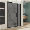 DEGHI Box doccia nicchia 130 cm battente 95 cm e lato fisso con vetro temperato fumé e profilo nero opaco 195h - Nilo