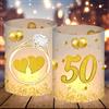 Luckeey 12 Portacandele da Tavolo Dorati per Matrimonio, Decorazione per 50 Anni, Regalo di Nozze d'Oro, Adatto per Lumini
