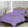 Filo Magico Set copripiumino in 100% cotone egiziano, 200 fili, tinta unita, con federe, non si stira, facile da pulire, per letto singolo, matrimoniale, king size, super king (lilla, super king size)