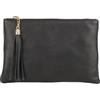 FrasiBags Pochette Donna con Frange, Borsa Clutch in Pelle, Mini Borsa Donna a Tracolla, Borsetta Donna, Borsa a Mano, Borsa Donna Tracolla Made in Italy (Nero)