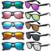 FSMILING Set di 10 occhiali da sole al neon unisex colorati 80 occhiali da sole a specchio per uomo e donna, Colore: 11, 18*28*2.5cm